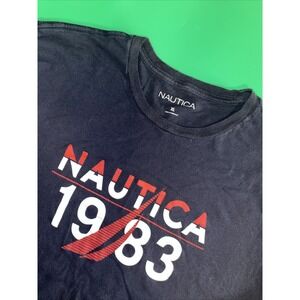 Nautica Shirt‎ Extra Large Navy Blue Casual Yacht Club Sailing Graphic Tee Mens